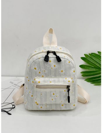 Floral Graphic Pocket Front Classic Backpack