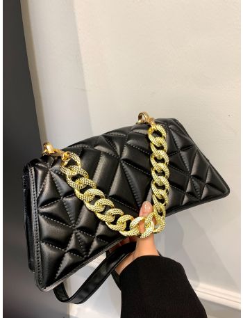 Quilted Flap Chain Handle Novelty Bag