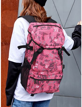 Allover Graphic Large Capacity Backpack