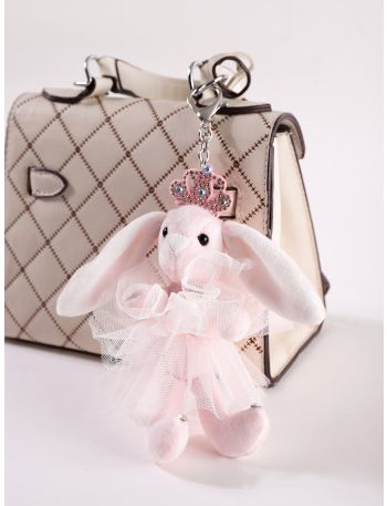 Cartoon Rabbit Design Bow & Crown Decor Bag Charm