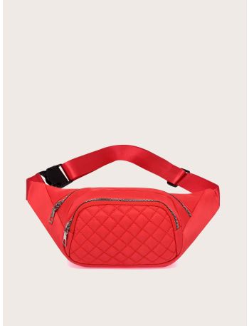 Quilted Pattern Waist  Bag