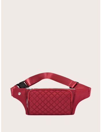 Quilted Pattern Waist  Bag