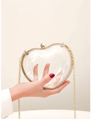 Mini Clear Heart Design Novelty Bag