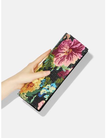 Flower Graphic Chain Evening Bag