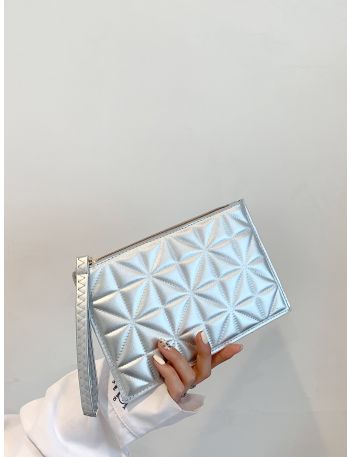 Metallic Quilted Clutch Bag