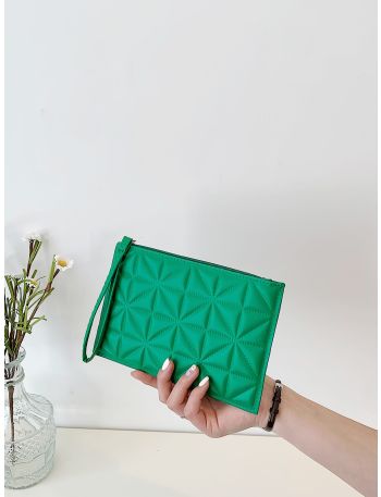 Quilted Square Bag With Wristlet