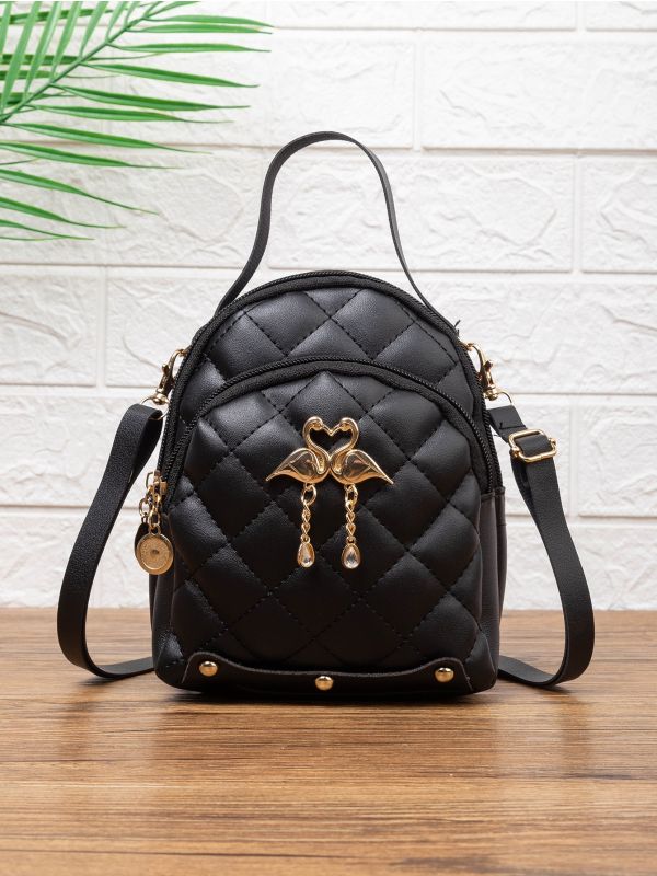 Quilted Curved Top Backpack