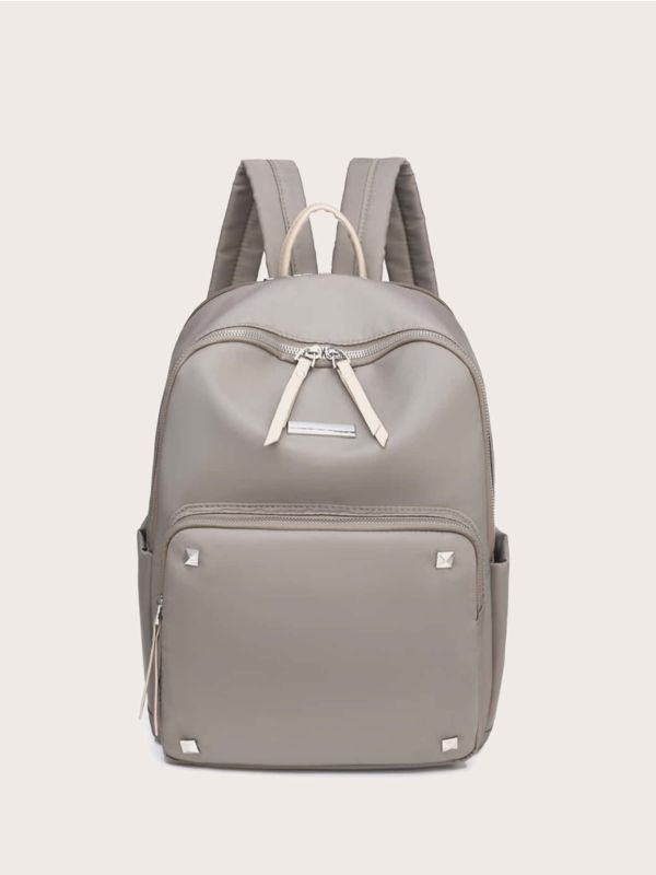 Metal Patch Studded Detail Classic Backpack