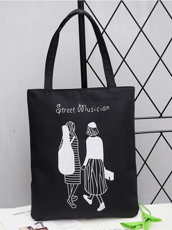 Letter & Figure Graphic Shopper Bag