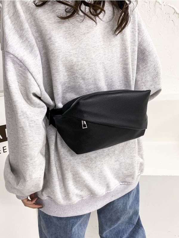 Minimalist Zipper Front Waist Bag