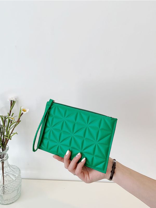 Quilted Square Bag With Wristlet