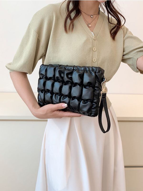 Ruched Detail Clutch Bag